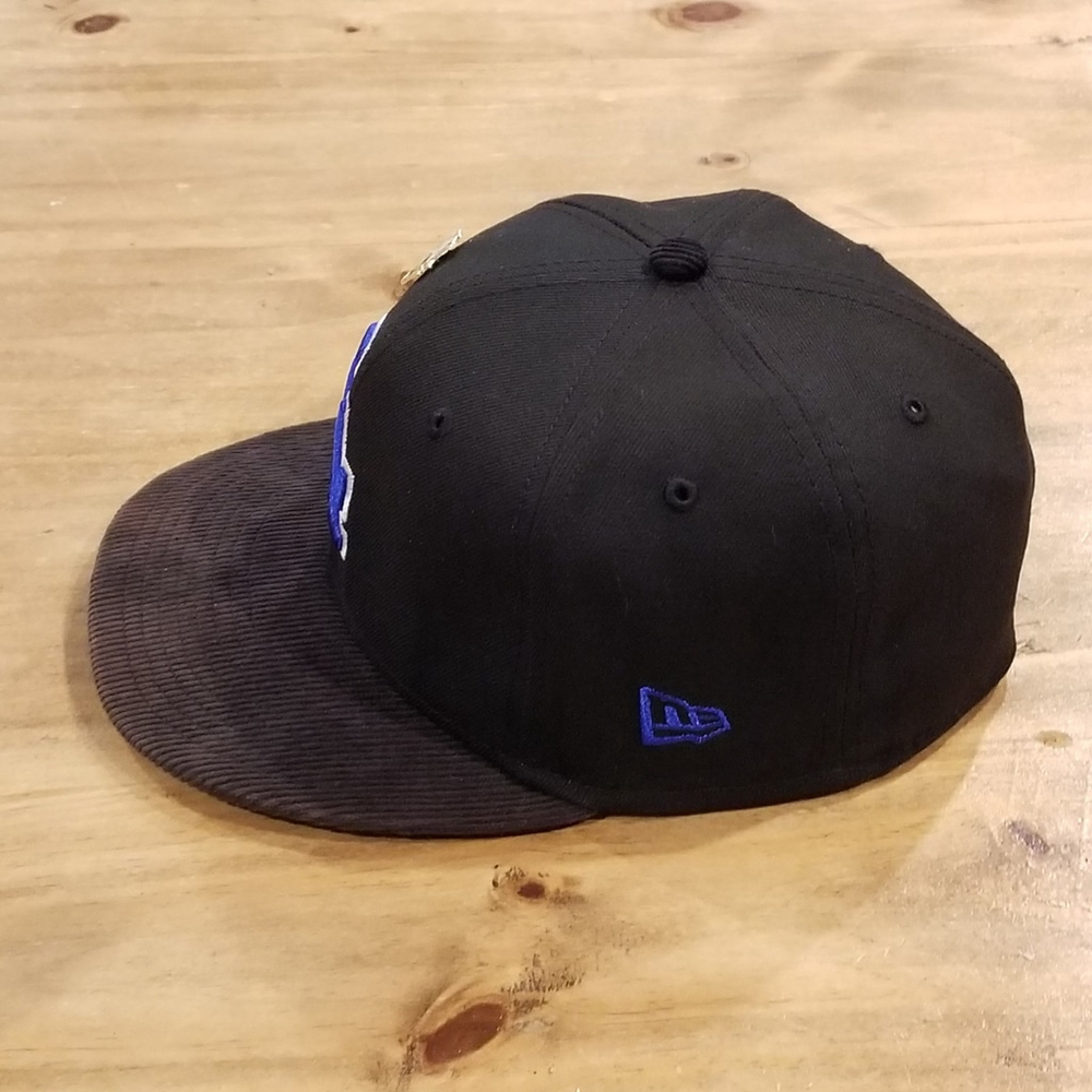 Los Angeles Dodgers Hat New Era 7 1/8 Fitted Black Brown Corduroy Bill All Star - Picture 4 of 12